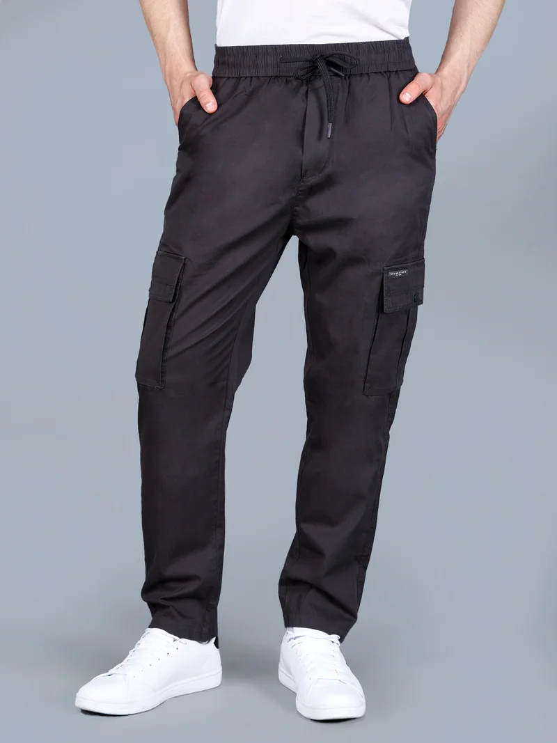 Fort Collins Fort Collins Men Solid Cargo Pants with Drawstring