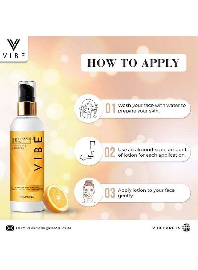 Vibe Face Lotion & Skin Moisturizer For Women & Men Spf 20100Ml Vitamin C & Geranium For Dry Skin Natural Ingredients To Hydrate Nourish & Skin Protection From Uv Rays - Image 5