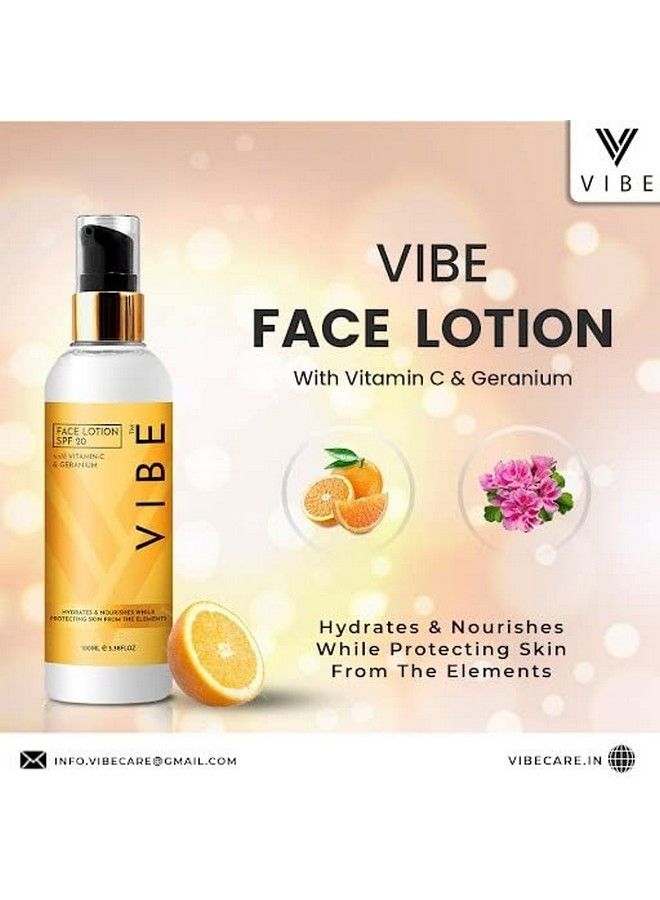 Vibe Face Lotion & Skin Moisturizer For Women & Men Spf 20100Ml Vitamin C & Geranium For Dry Skin Natural Ingredients To Hydrate Nourish & Skin Protection From Uv Rays - Image 3