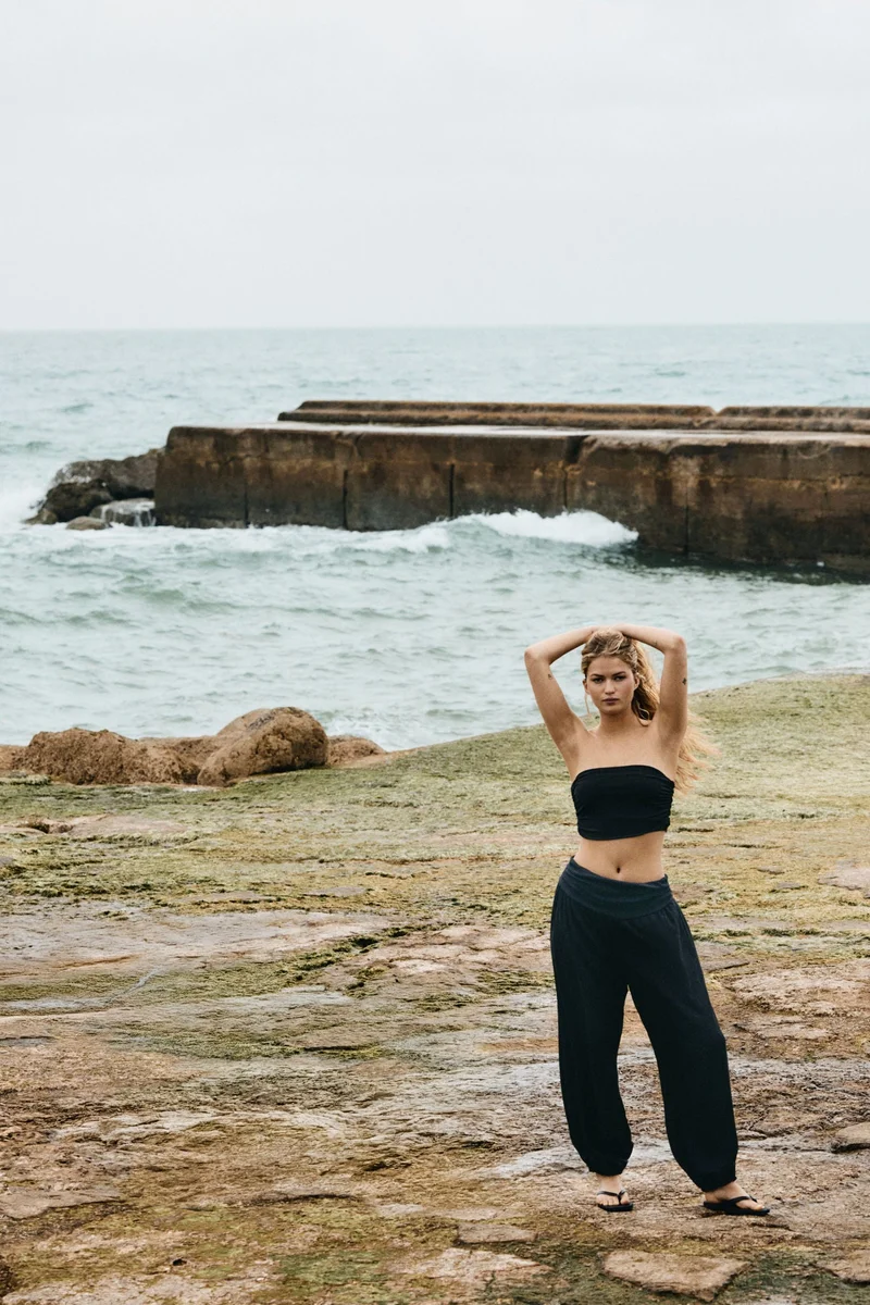 H&M Crinkled balloon-leg trousers