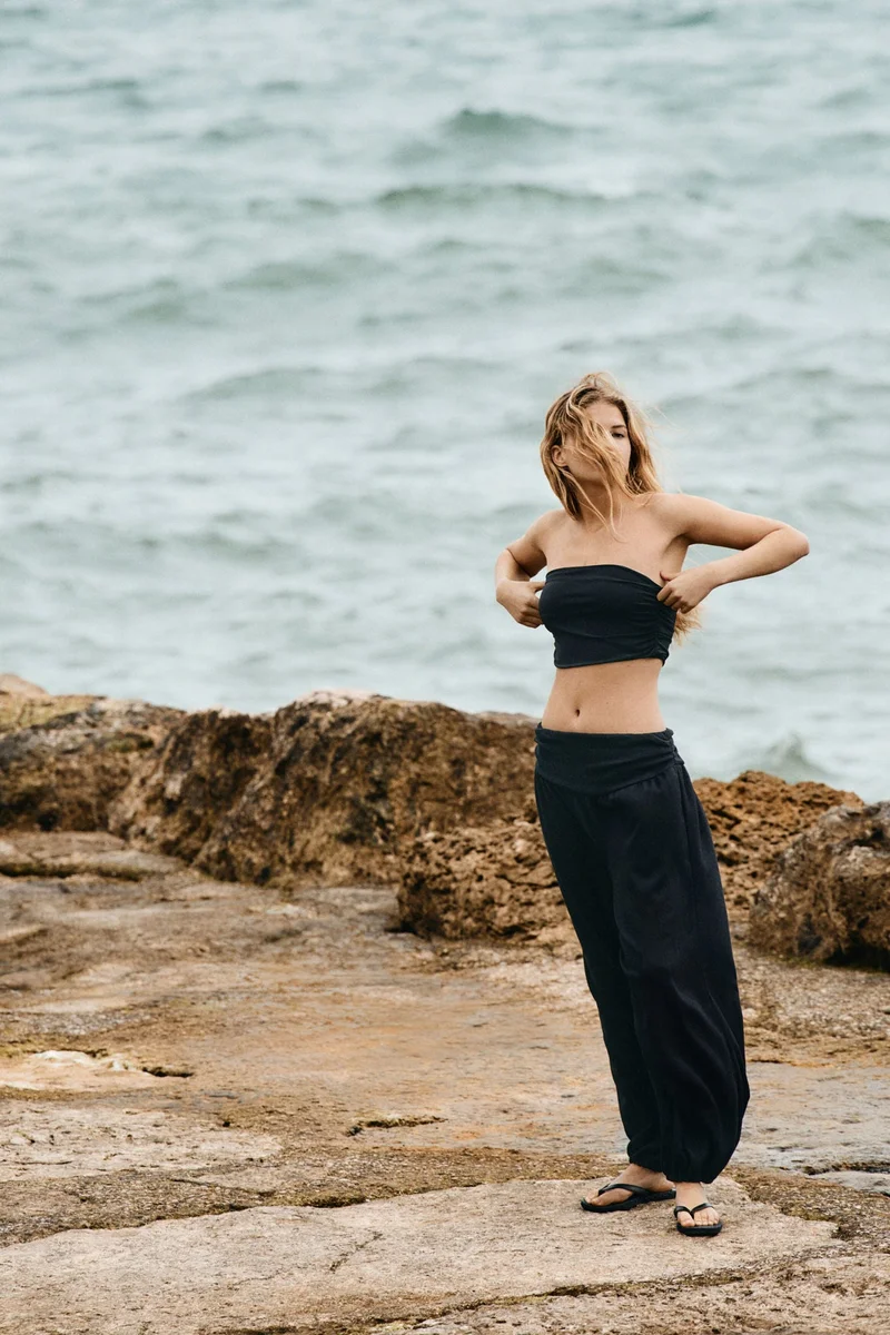 H&M Crinkled balloon-leg trousers