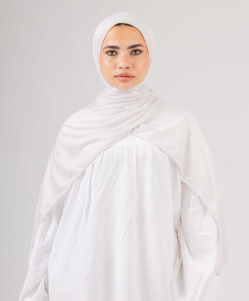 Luxurious Lycra Soft Aura Kuwaiti Scarf — Ivorywhite