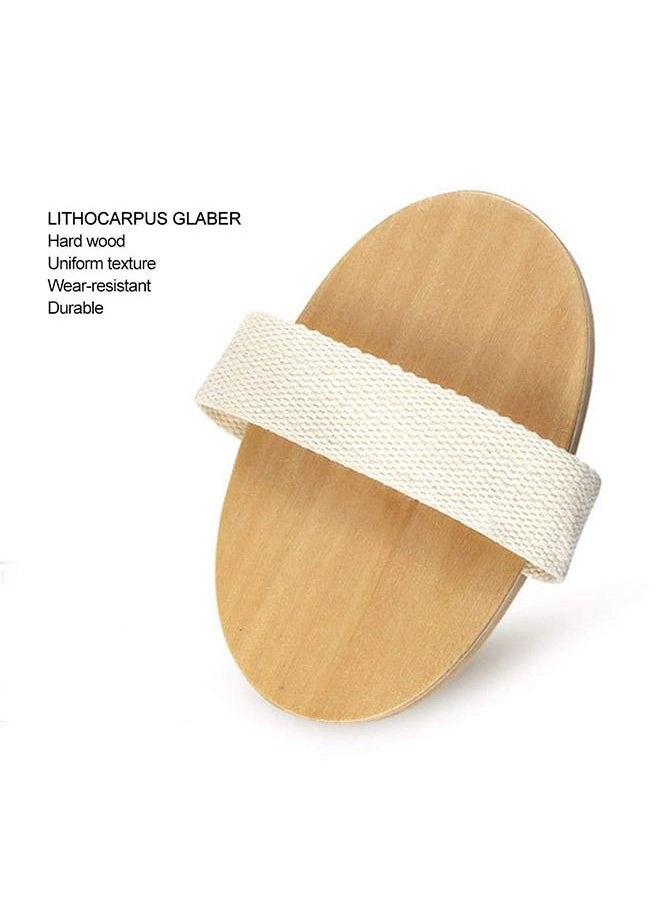 Generic - Wooden Dry Body Scrub Massage Brush, Handheld Natural Rubber Body Air Cushion Massager Comb, Drainage Exfoliating Shiatsu Body Brush (Beige) - Image 1