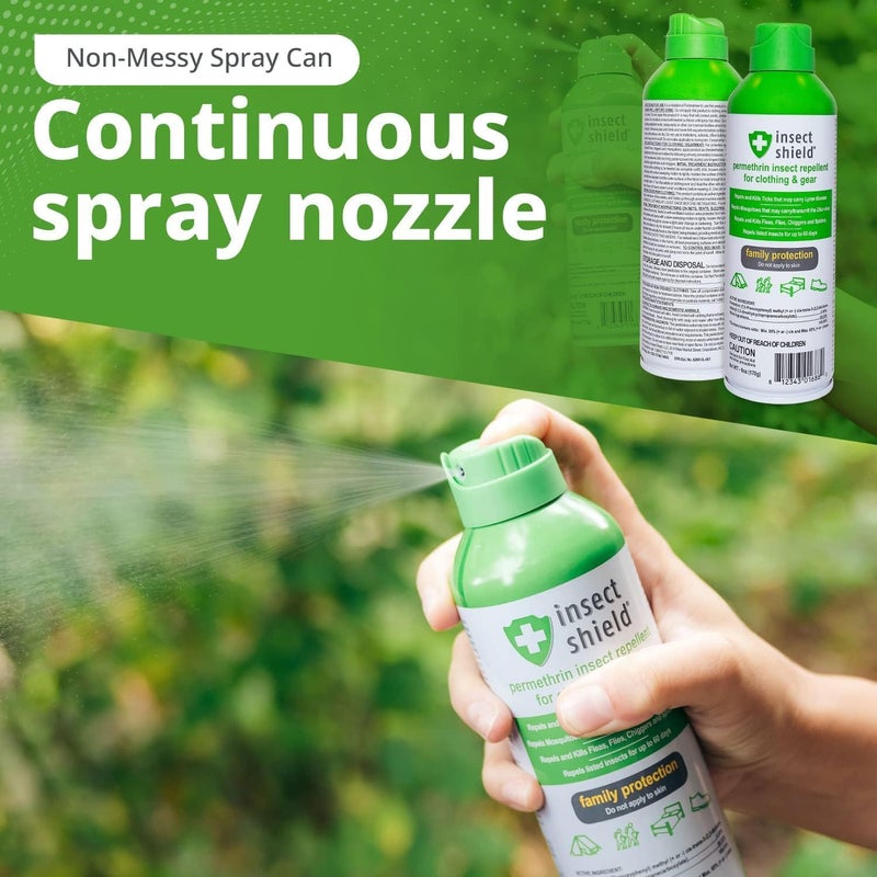 Insect Shield Premium Permethrin Spray - Tick, Flea, Fly, Mosquito, Chigger, Spider & Bed Bug Repellent for Clothing, Gear, Furniture, & Tents, Last up to 60 Days, Clear, 6 Oz Aerosol - Image 4