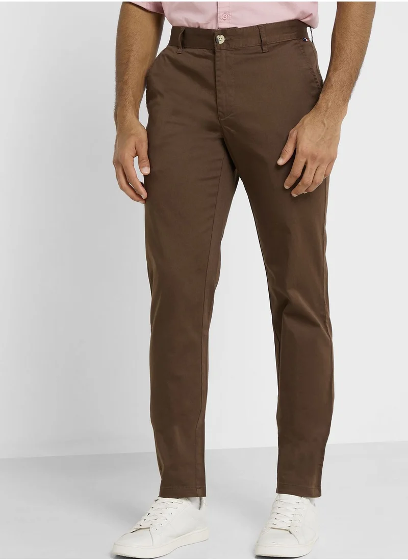 توماس سكوت Thomas Scott Men Olive Green Easy Wash Sustainable Trousers