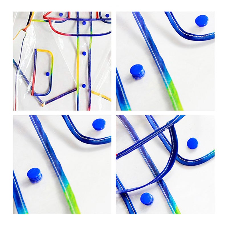 🧸 معطف مطر شفاف مع غطاء للرأس مقاس متوسط ملون - Image 4