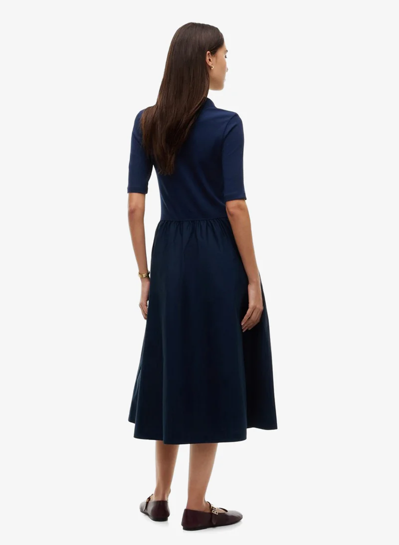 تومي هيلفيغر Midi Fit And Flare Polo Dress