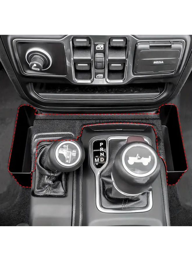 4pcs Center Console Organizer for 2018 2019 2020 2021 2022 2023 Jeep Wrangler JL JLU and JT Accessories Black Gear Shift Side Tray Hanging Armrest Storage Box - Image 5