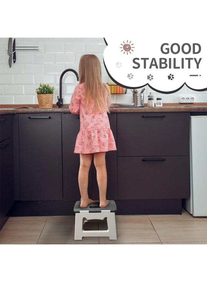 DUNISO Portable Folding Stool, Foldable Step Stool, Fishing Stool, Plastic Stool with Handle for Kitchen, Bathroom Outdoor 32x25x22.5cm  - Image 5