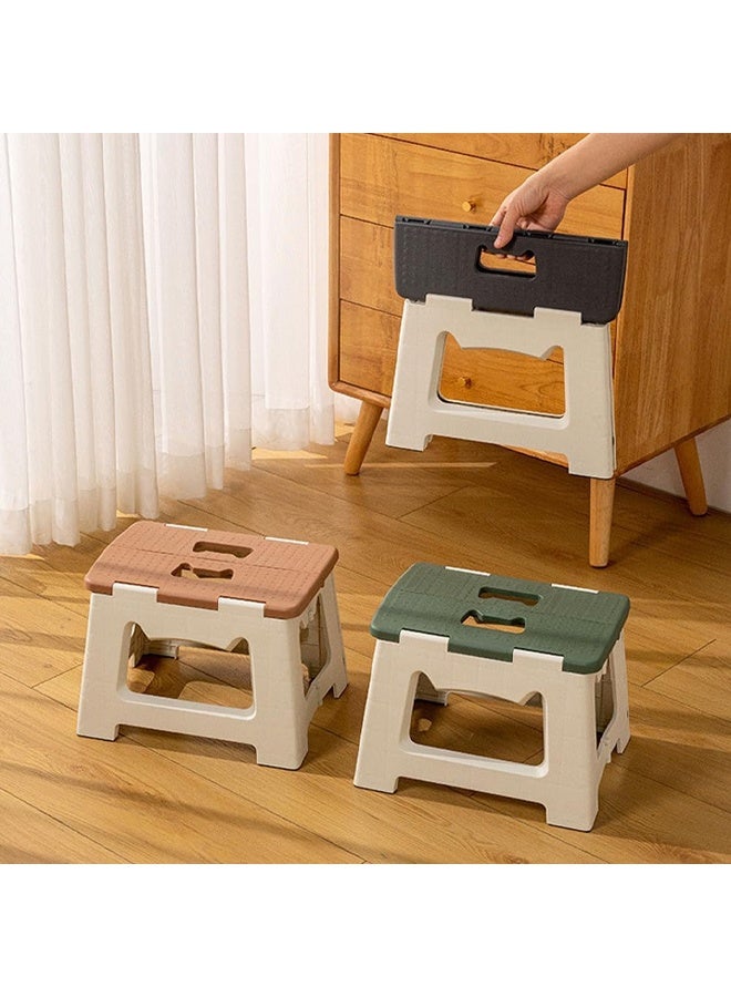 DUNISO Portable Folding Stool, Foldable Step Stool, Fishing Stool, Plastic Stool with Handle for Kitchen, Bathroom Outdoor 32x25x22.5cm  - Image 2