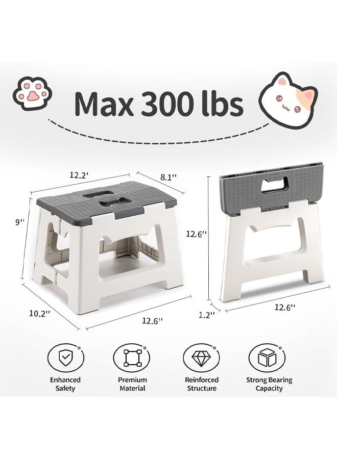 DUNISO Portable Folding Stool, Foldable Step Stool, Fishing Stool, Plastic Stool with Handle for Kitchen, Bathroom Outdoor 32x25x22.5cm  - Image 3