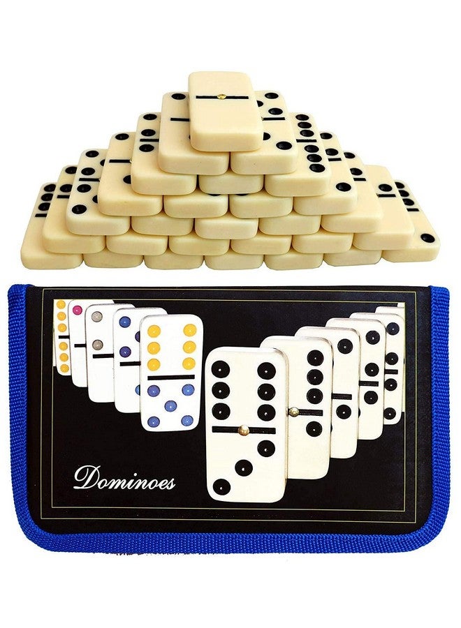 بلس بوينت مجموعة دومينو بلس بوينت، مكعبات دومينو مزدوجة بستة نقاط مع حقيبة حمل، مجموعة من 28 قطعة، مناسبة من 2 إلى 4 لاعبين للبالغين - (متعددة الألوان، مكعبات دومينو) - Image 1