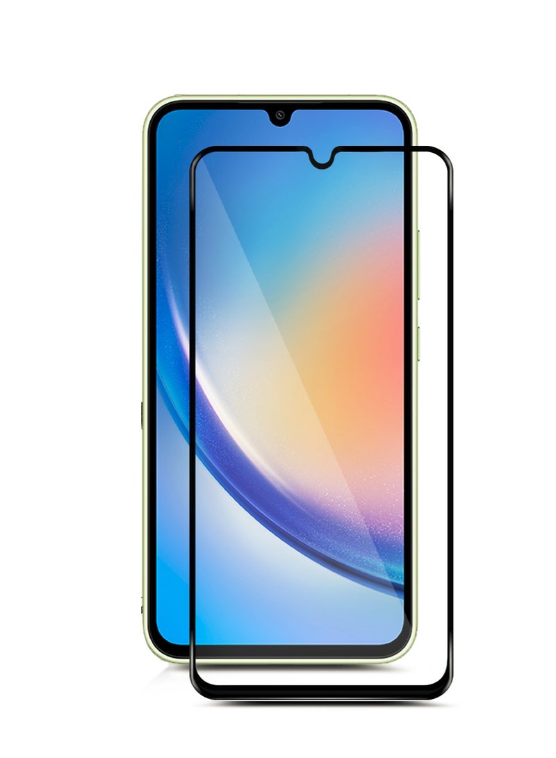 Wtech Premium E2E Full Surface Full Glue Tempered Glass Screen Protector for Samsung Galaxy A34 5G Clear/Black - Image 2