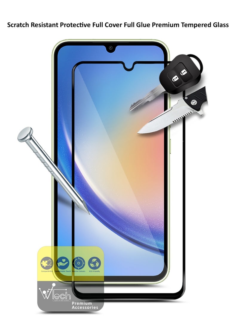 Wtech Premium E2E Full Surface Full Glue Tempered Glass Screen Protector for Samsung Galaxy A34 5G Clear/Black - Image 4