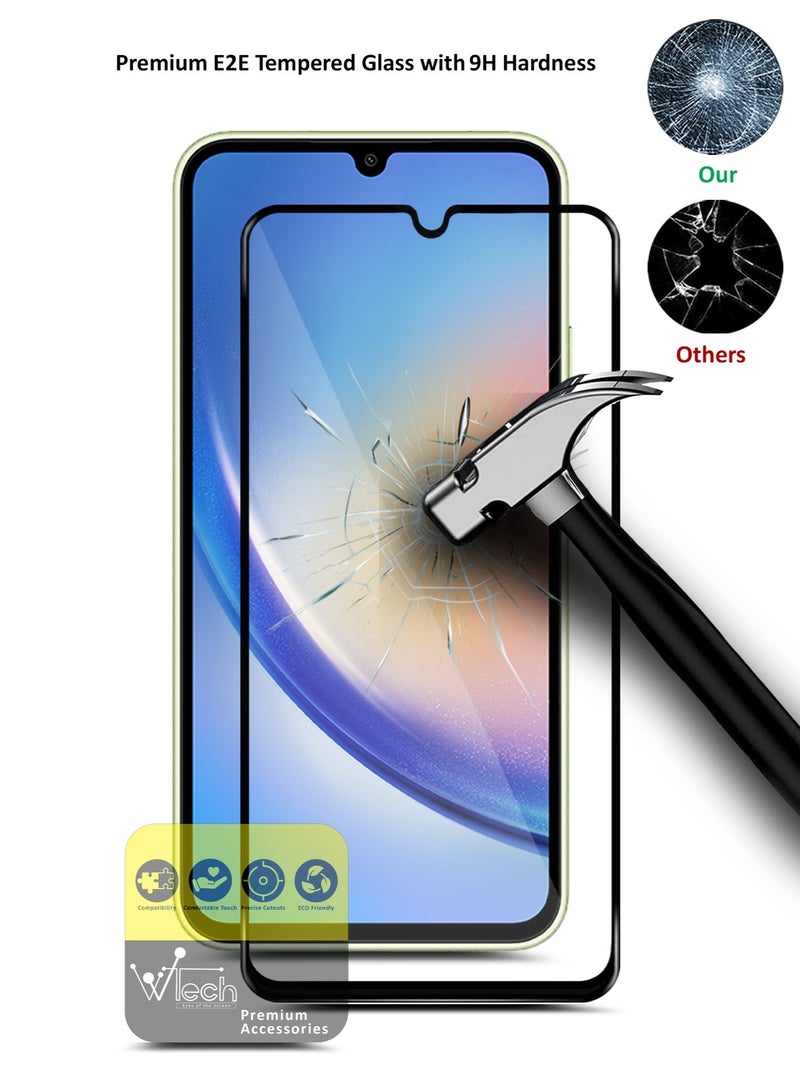 Wtech Premium E2E Full Surface Full Glue Tempered Glass Screen Protector for Samsung Galaxy A34 5G Clear/Black - Image 5