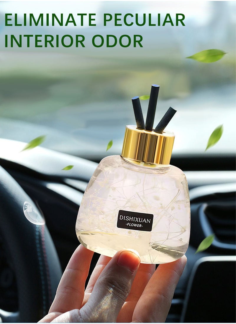 DISHIXUAN - Flower Reed Diffuser with Incense Diffuser Sticks Luxury Elegant Odor Eliminator Air Freshener with Aromatherapy Essential Oil for Car Home Office Bedroom Gift 100ml Fresh White Tea Aroma - Image 1