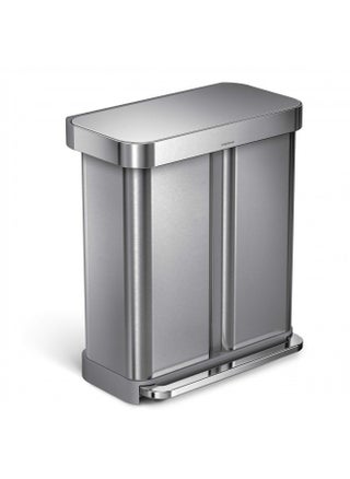 Simplehuman 58 Liter / 15.3 Gallon Rectangular Hands-Free Dual Compartment Recycling Kitchen Step Trash Can With Soft-Close Lid, Brushed Stainless Steel - pzsku/Z913A3B646F197A8D4798Z/45/_/1726645041/ae340c58-d5e3-4d52-8135-5b516fd6fd48