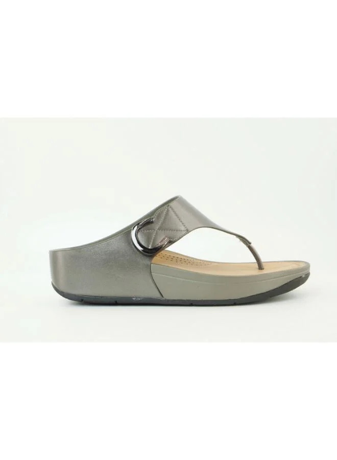 Zayna Pewter 221-370 Zayna Women's Adjustable Thong Wedge Slip on 25ABT101 Pewter for Women | Best Price UAE