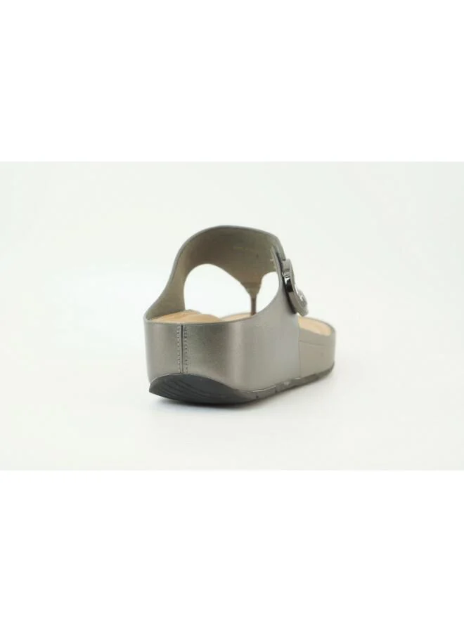 Zayna Pewter 221-370 Zayna Women's Adjustable Thong Wedge Slip on 25ABT101 Pewter for Women | Best Price UAE