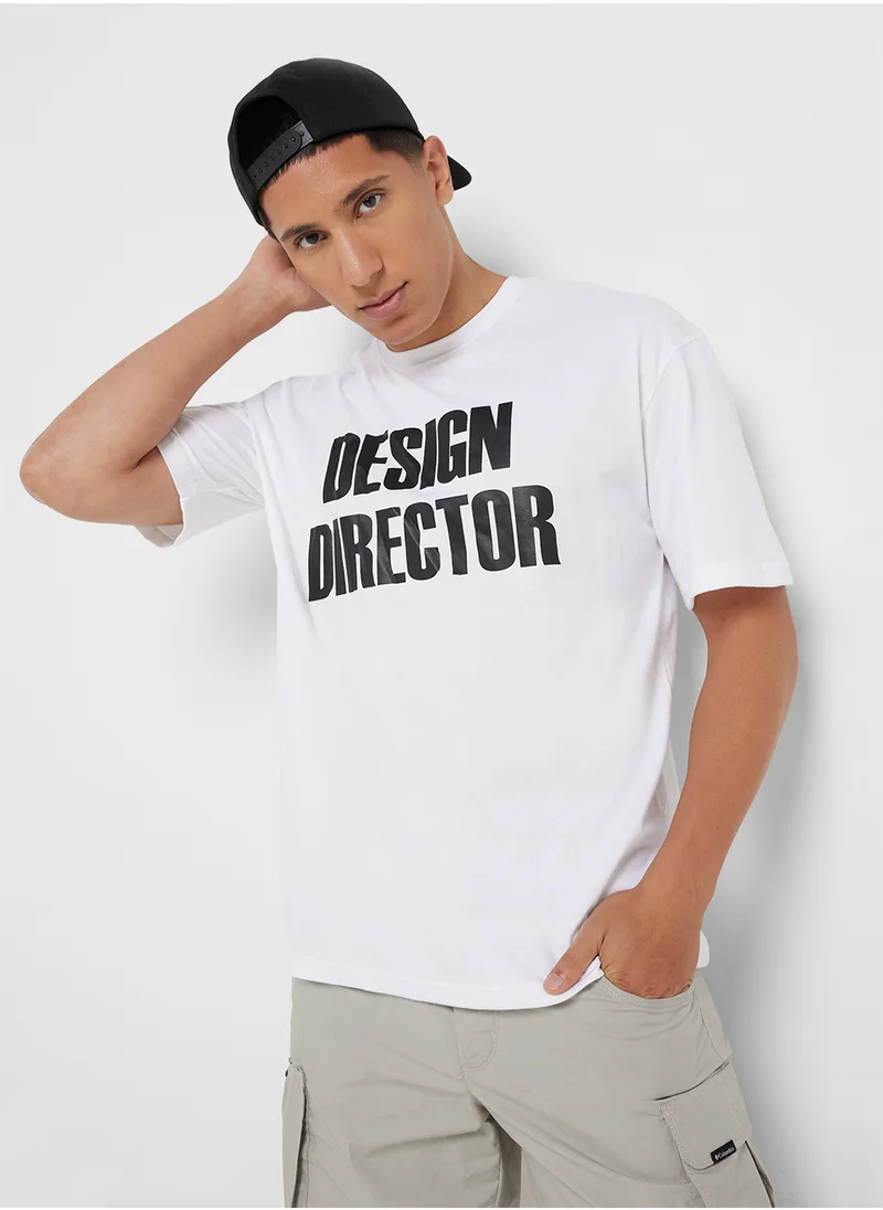 سفنتي فايف Graphic Print Oversized T-Shirt