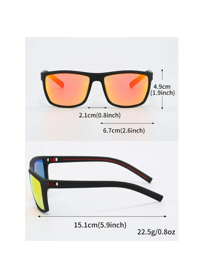 سينت هاوس زوج واحد من النظارات الشمسية الرجالية خفيفة الوزن المصنوعة من البولي كربونات المربعة ذات التصميم الكلاسيكي مع عدسات مضادة للوهج للتنقل اليومي والعمل والقيادة و(تتضمن حافظة النظارات) والنظارات الشمسية - Image 5