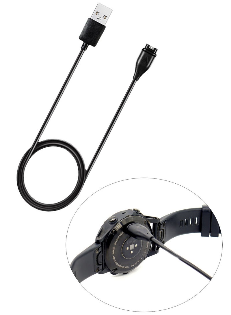 USB Data Charging Cable for Garmin Watch  Fenix 7/7S/7X/6/6S/6X5/5S/5X, 1 Meter, Black  - Image 1