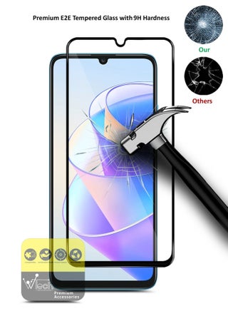 واقي شاشة من الزجاج المقوى بالغراء كامل السطح E2E فاخر لهاتف Honor X7a 5G شفاف - view 3