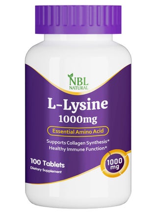 L-Lysine 1000mg – Essential Amino Acid Supplement – 100 Tablets