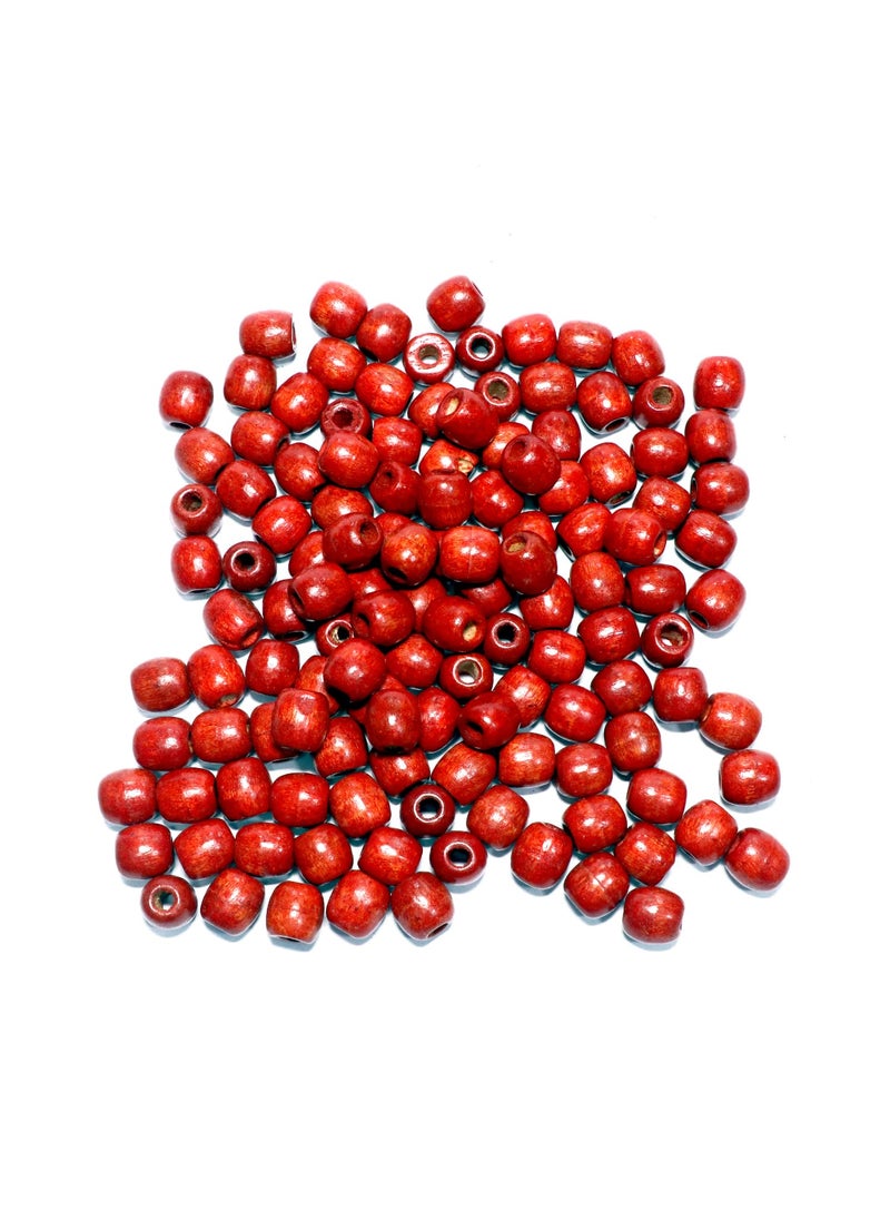 Torex TOREX� Pack of 60Pcs Large Hole Natural Wooden Beads 16x16-17mm for Macrame Rosary Bracelet Craft Making Hole: 7mm (RED)  - Image 1