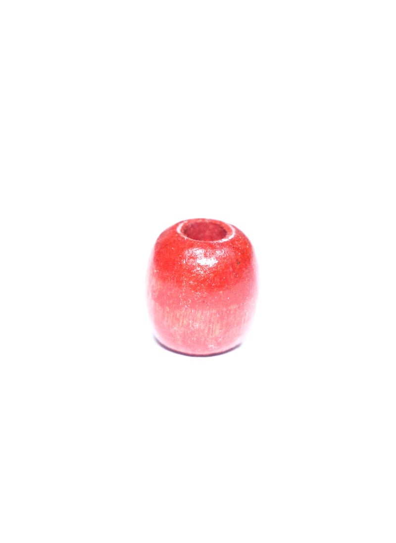 Torex TOREX� Pack of 60Pcs Large Hole Natural Wooden Beads 16x16-17mm for Macrame Rosary Bracelet Craft Making Hole: 7mm (RED)  - Image 3