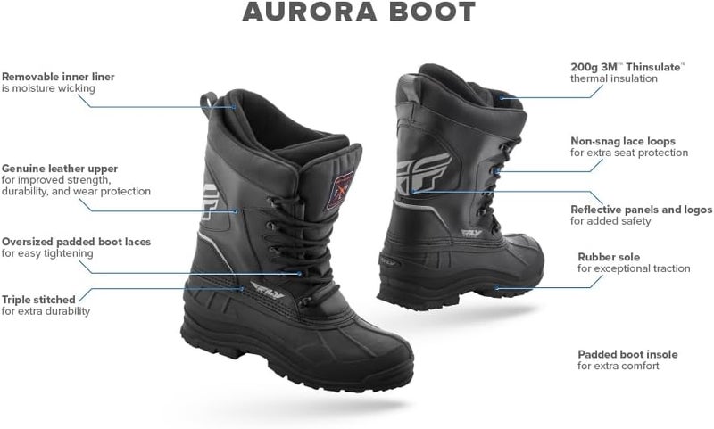 Fly Racing Aurora Snow Boot (Black, 7) - Image 3
