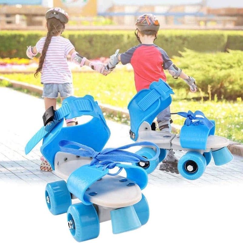 Qwick Click Unisex Youth Roller Skates with Protective Gear | Skating, Cycling & Skateboarding Kit for Kids Age 6-15 Years | Includes Knee, Elbow & Wrist Guards for Safety | Durable & Comfortable Skates (Sky) - Image 1