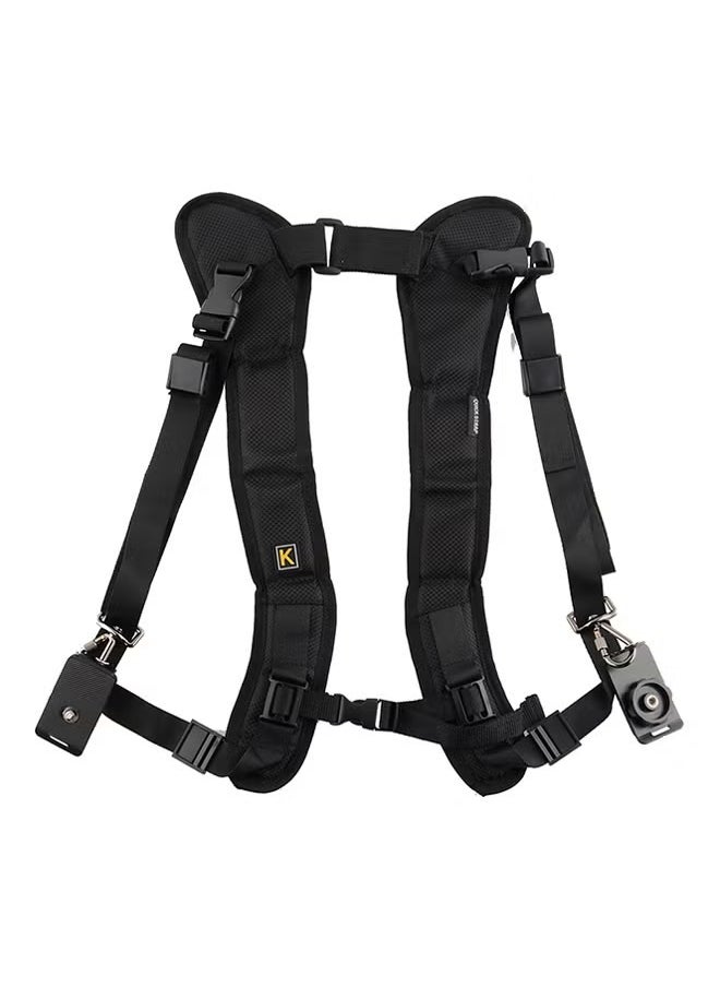 Ozone Dual Shoulder Quick Release Neck Belt Sling Strap For DSLR Cameras Black 