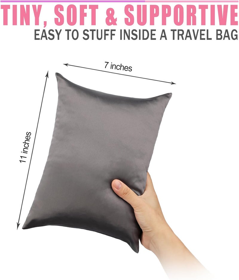 HapiPoppy Knee Pillow Leg Pillows 11" x 7.8" Silky Small Hip Support Pillows Smooth Cooling Between Legs for Side Sleepers Sciatica Joints Pain Relief Post Surgery Cushion Gifts, Satin Dark Gray - Image 5