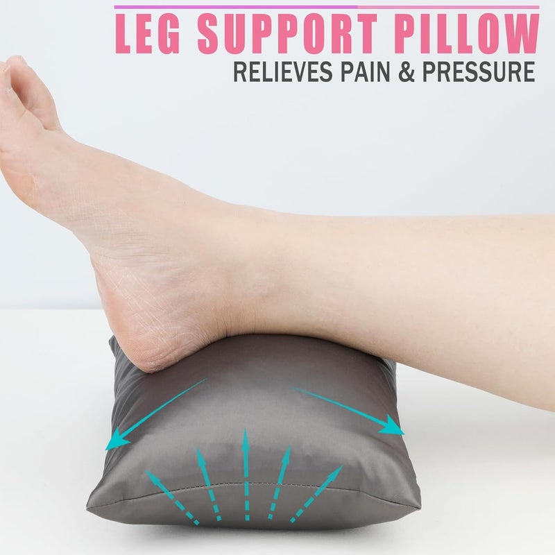 HapiPoppy Knee Pillow Leg Pillows 11" x 7.8" Silky Small Hip Support Pillows Smooth Cooling Between Legs for Side Sleepers Sciatica Joints Pain Relief Post Surgery Cushion Gifts, Satin Dark Gray - Image 2