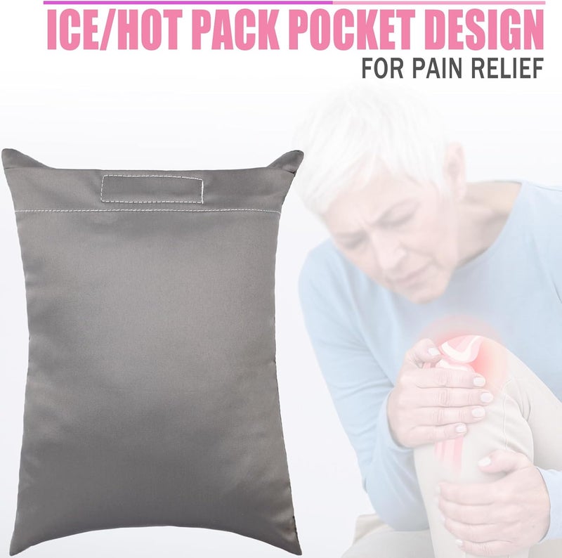 HapiPoppy Knee Pillow Leg Pillows 11" x 7.8" Silky Small Hip Support Pillows Smooth Cooling Between Legs for Side Sleepers Sciatica Joints Pain Relief Post Surgery Cushion Gifts, Satin Dark Gray - Image 3