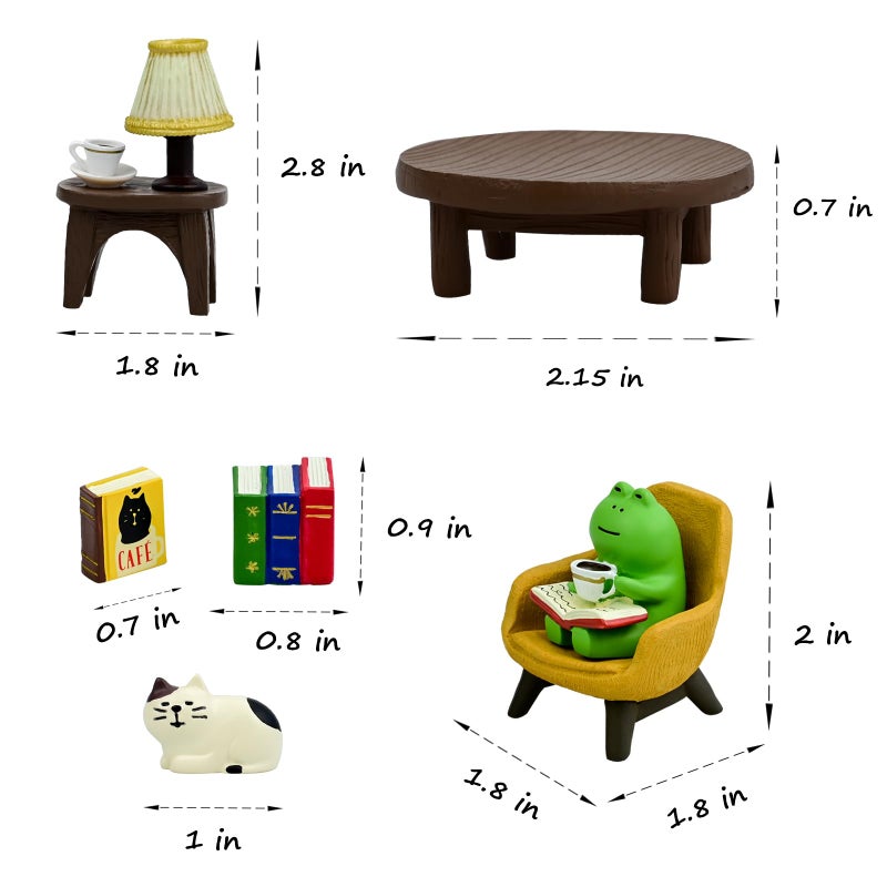 Refintural Miniature Frog Figurines Statue, Adorable Frog Collectibles for Desk and Bedroom Decor, Perfect Indoor Home Decorations and Gifts Set - Image 2