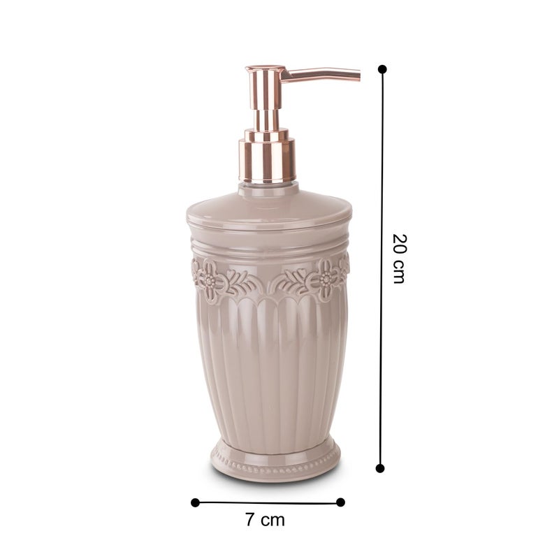 Nayasa Bianca Soap Dispenser | Set of 2 | Handwash Dispenser with Pump | Soap Dispenser for Kitchen | Bathroom Accessories | Brown - Image 4