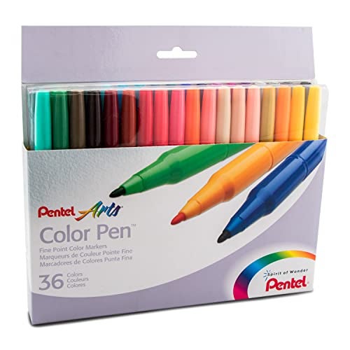 Pentel Color Pen Set, 36 Assorted Colors (S360-36) - Image 1