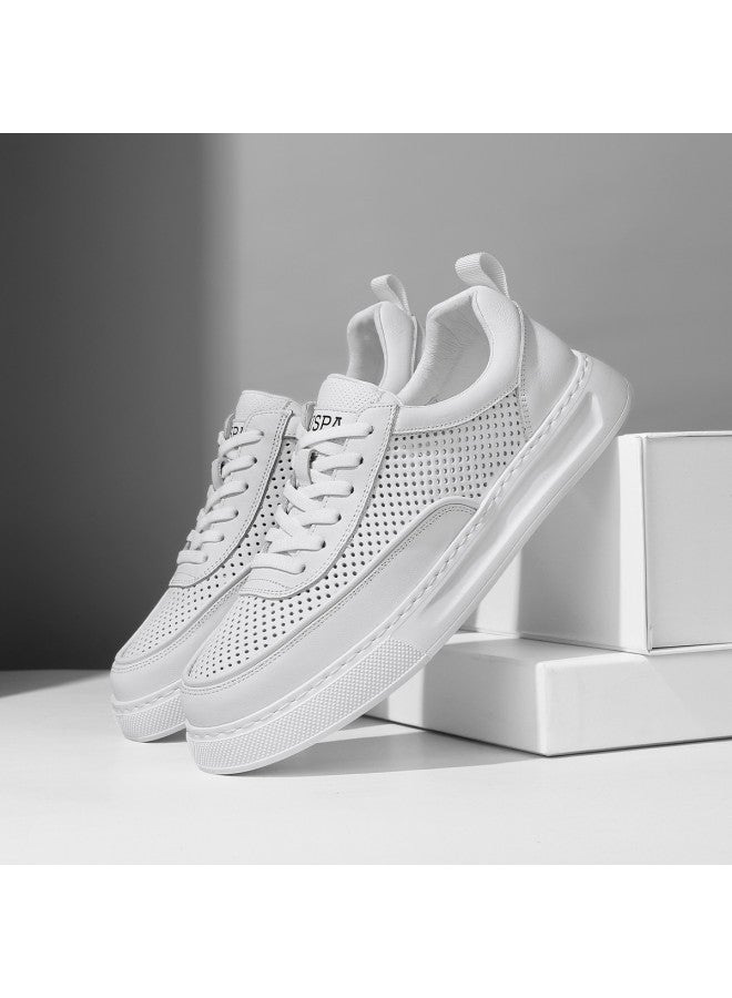 يو اس بولو اسن أحذية Uspoloassn بسيطة وعصرية وعملية خفيفة الوزن تتنفس باللون الأبيض رجالية للربيع والخريف - Image 4