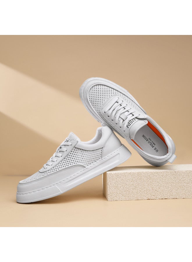 يو اس بولو اسن أحذية Uspoloassn بسيطة وعصرية وعملية خفيفة الوزن تتنفس باللون الأبيض رجالية للربيع والخريف - Image 5