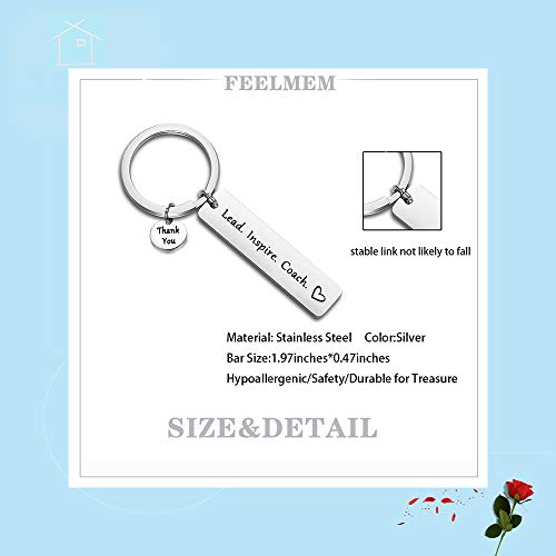 FEELMEM Coach Gift Lead Inspire Coach Keychain Thank You Gift for Cheer/Football/Baseball/Volleyball/Track - Image 3