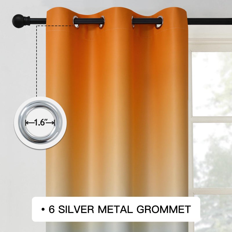 COSVIYA Blackout Curtains & Drapes Ombre Purple Curtains 45 inch Length 2 Panels Room Darkening Light Blocking Grommet Gradient Insulated Thermal Window Curtains for Bedroom/Living Room 52x45 inches - Image 3