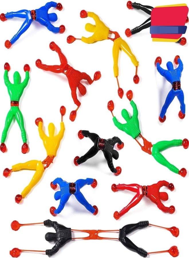 Elvana Sticky Wall Climbing Toys Pack of 5 | Rolling Man Climber Toy | Fun Reusable Sticky Action Figures for Kids | Multicolor Children Gift Toy Set - Image 1
