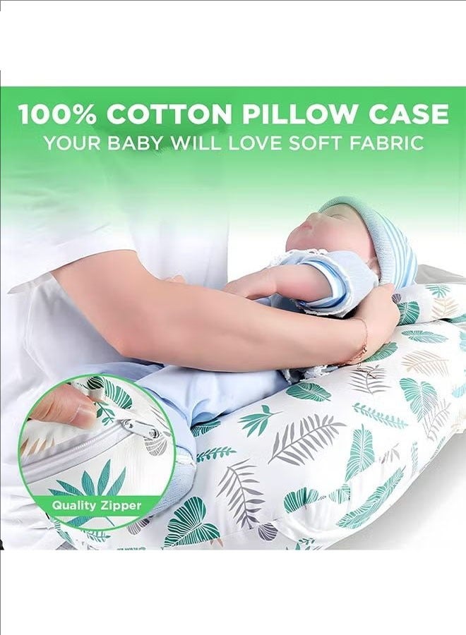 بلومنغ تايم وسادة التمريض ووسادة الحمل ، وسادة التمريض الطفل والأم ، وسادة القطن 100٪ ، وسادة المرأة الحامل ، وسادة التمريض حديثي الولادة ، لينة ومريحة ، صديقة للبشرة وآمنة - Image 3