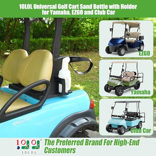 10L0L Golf Cart Sand Bottle with Holder Universal fit Club Car EZGO Yamaha, Divot Filler Sand Bottle with Grip Handle Easy to Pour (Pack of 2) - Image 2