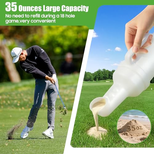 10L0L Golf Cart Sand Bottle with Holder Universal fit Club Car EZGO Yamaha, Divot Filler Sand Bottle with Grip Handle Easy to Pour (Pack of 2) - Image 3