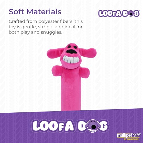 Multipet Original Loofa Dog Plush Toy - Squeaky Toy for All Dogs - Extra Soft Plush - Stuffed Animal Dog Toys for Playing - Cute Dog Pet Toy (1 Count, 12”, Random Color Surprise) - Image 2