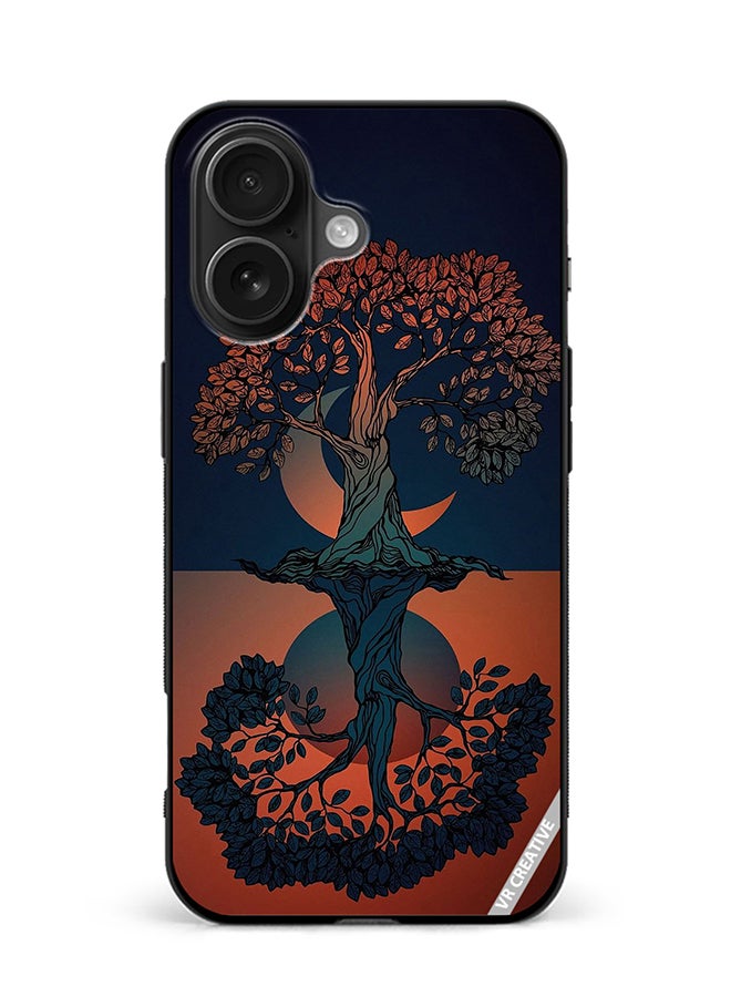 Protective Case Cover For Apple iPhone 16 Tree Design Multicolour