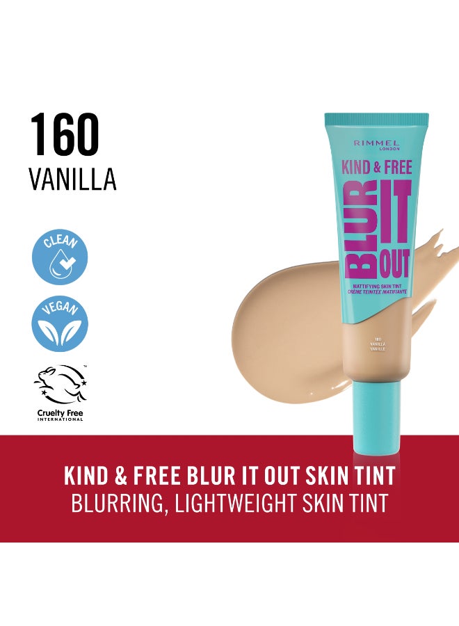 RIMMEL LONDON Kind And Free Blur It Out Mattifying Skin Tint - 160 - Vanilla, 30Ml - Image 2